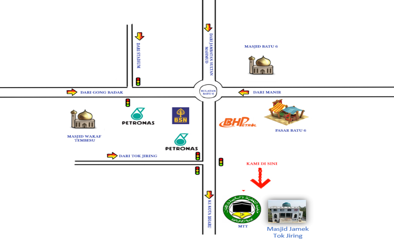 Peta Maahad Tahfiz Wal Tarbiyyah Darul Iman dan Masjid Jamek Tok Jiring